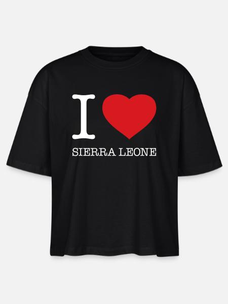 I LOVE SIERRA LEONE - Stanley/Stella Frauen Boxy Bio-T-Shirt Nova - Schwarz