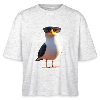 Möwe Strand Meer Nordsee Ostsee Silbermöwe Möwen - Stanley/Stella Frauen Boxy Bio-T-Shirt Nova - Weiß meliert - Vorne - Anna (173cm)