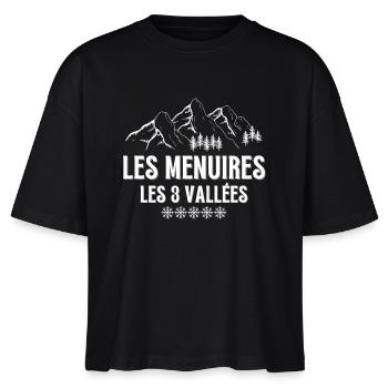 LES MENUIRES, station de ski, domaine skiable - T-shirt bio NOVA Stanley/Stella Femme - noir - Devant - Anna (173cm)