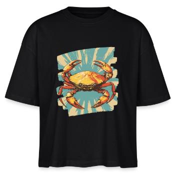 Crabe Rétro - T-shirt bio NOVA Stanley/Stella Femme - noir - Devant - Anna (173cm)