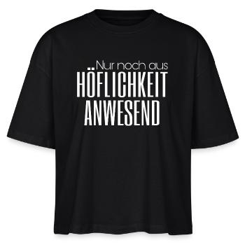 Höflichkeit - Stanley/Stella Frauen Boxy Bio-T-Shirt Nova - Schwarz - Vorne - Anna (173cm)
