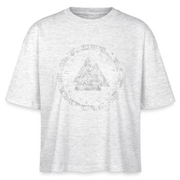 Valknut Viking Symbol - Stanley/Stella Nova Women’s Boxy Organic T-Shirt - heather white - Front - Anna (173cm)