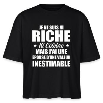 Je ne Suis Ni Riche Ni Célèbre Humour - T-shirt bio NOVA Stanley/Stella Femme - noir - Devant - Anna (173cm)