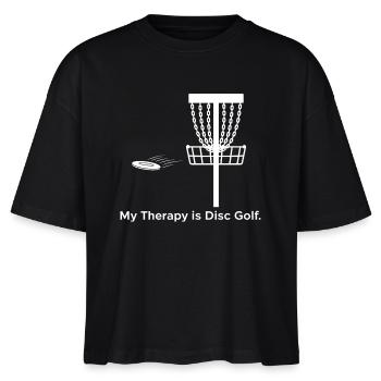 My Therapy is Disc Golf - Stanley/Stella Nova Women’s Boxy Organic T-Shirt - black - Front - Anna (173cm)