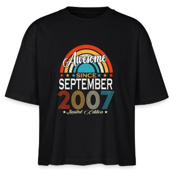 September 2007 Jahrgang Vintage Retro Geburtstag - Stanley/Stella Frauen Boxy Bio-T-Shirt Nova - Schwarz - Vorne - Anna (173cm)