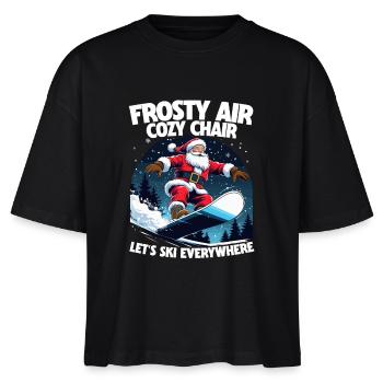 Ski Skifahrer Wintersport - Stanley/Stella Frauen Boxy Bio-T-Shirt Nova - Schwarz - Vorne - Anna (173cm)