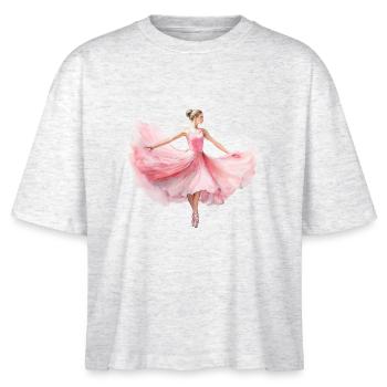 Elegante Ballerina in Rosé Tutu - Stanley/Stella Frauen Boxy Bio-T-Shirt Nova - Weiß meliert - Vorne - Anna (173cm)