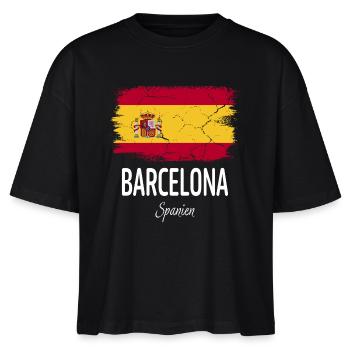 Barcelona - Stanley/Stella Frauen Boxy Bio-T-Shirt Nova - Schwarz - Vorne - Anna (173cm)
