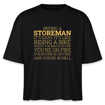 Storeman Riding A Bike - Stanley/Stella Nova Women’s Boxy Organic T-Shirt - black - Front - Anna (173cm)