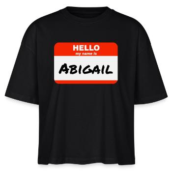 Bonjour, je m’appelle Abigail Étiquette Étiquette - T-shirt bio NOVA Stanley/Stella Femme - noir - Devant - Anna (173cm)