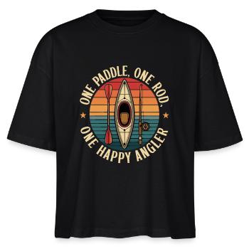 Une pagaie, une canne, un pêcheur heureux - T-shirt bio NOVA Stanley/Stella Femme - noir - Devant - Anna (173cm)