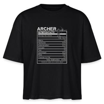 Tir à l’arc Nutrition Facts Funny Archer Design - T-shirt bio NOVA Stanley/Stella Femme - noir - Devant - Anna (173cm)