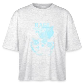 Rage Consumes Me Cat Art - Stanley/Stella Nova Women’s Boxy Organic T-Shirt - heather white - Front - Anna (173cm)