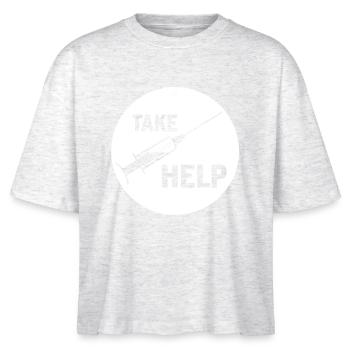 TAKE HELP - Stanley/Stella Frauen Boxy Bio-T-Shirt Nova - Weiß meliert - Vorne - Anna (173cm)