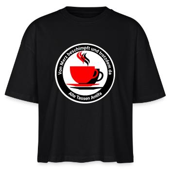 Alle Tassen Antifa - Stanley/Stella Frauen Boxy Bio-T-Shirt Nova - Schwarz - Vorne - Anna (173cm)