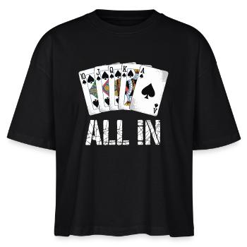 Poker Royal Flush - ALL IN Design - Stanley/Stella Frauen Boxy Bio-T-Shirt Nova - Schwarz - Vorne - Anna (173cm)