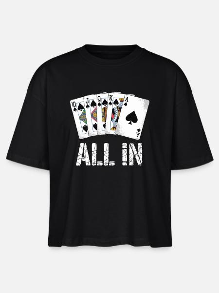 Poker Royal Flush - ALL IN Design - Stanley/Stella Frauen Boxy Bio-T-Shirt Nova - Schwarz