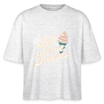 Soft Serve Dreams – Retro Eiscreme - Stanley/Stella Nova Women’s Boxy Organic T-Shirt - heather white - Front - Anna (173cm)