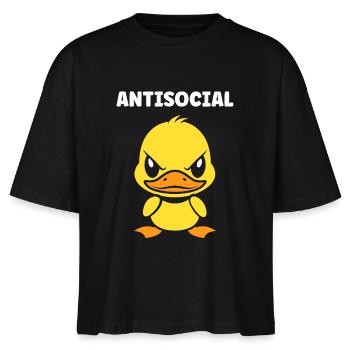 Canard Antisocial Bougon - T-shirt bio NOVA Stanley/Stella Femme - noir - Devant - Anna (173cm)