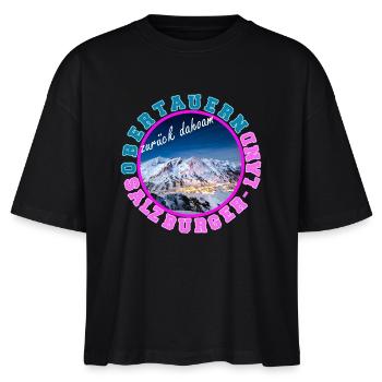 Obertauern Zurück Daheim (Dahoam) - Stanley/Stella Frauen Boxy Bio-T-Shirt Nova - Schwarz - Vorne - Anna (173cm)