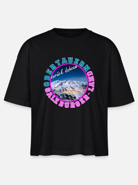 Obertauern Zurück Daheim (Dahoam) - Stanley/Stella Frauen Boxy Bio-T-Shirt Nova - Schwarz