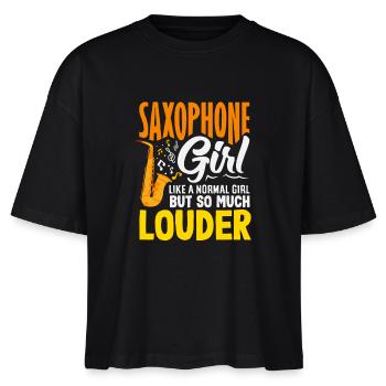 Fille au saxophone fille normale mais plus bruyante - T-shirt bio NOVA Stanley/Stella Femme - noir - Devant - Anna (173cm)