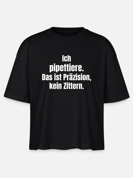Ich pipettiere: Präzision ohne Zittern - Stanley/Stella Frauen Boxy Bio-T-Shirt Nova - Schwarz