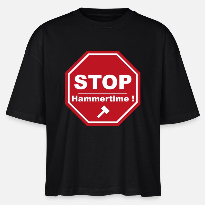 Stopp Hammertime - Stanley/Stella Frauen Boxy Bio-T-Shirt Nova - Schwarz