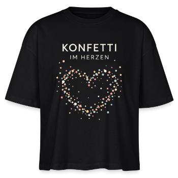 Konfetti im Herzen – Minimalistisches Statement - Stanley/Stella Frauen Boxy Bio-T-Shirt Nova - Schwarz - Vorne - Anna (173cm)