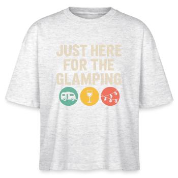 Just Here for the Glamping - Stanley/Stella Nova Women’s Boxy Organic T-Shirt - heather white - Front - Anna (173cm)