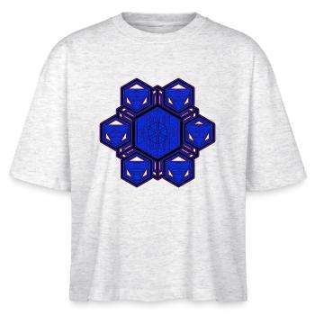 Festival Wear Trance Goa Rave Techno Party Mandala - Stanley/Stella Nova Women’s Boxy Organic T-Shirt - heather white - Front - Anna (173cm)