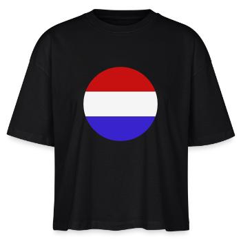 Drapeau rond des Pays-Bas - T-shirt bio NOVA Stanley/Stella Femme - noir - Devant - Anna (173cm)