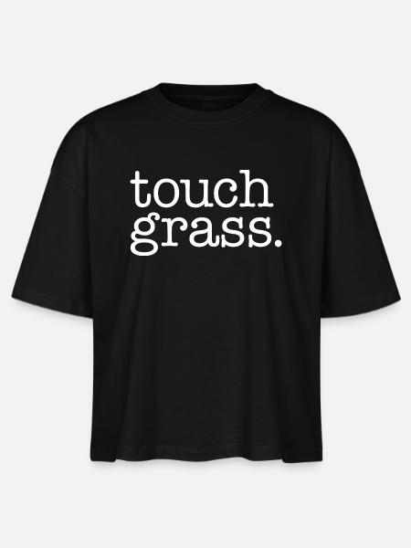 Touch grass weiß - Stanley/Stella Frauen Boxy Bio-T-Shirt Nova - Schwarz