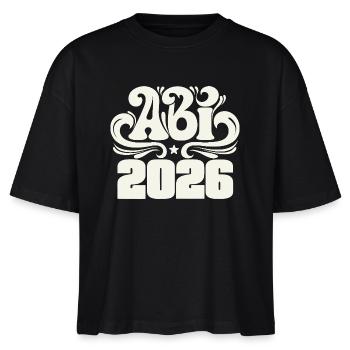 Abitur 2026 - Abi Schulabschluss - Stanley/Stella Frauen Boxy Bio-T-Shirt Nova - Schwarz - Vorne - Anna (173cm)