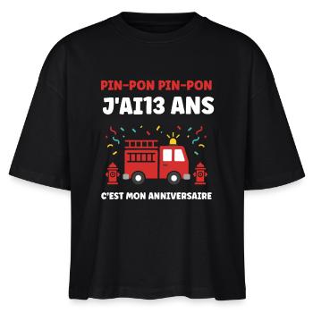 13 ans Anniversaire Camion Pompier - T-shirt bio NOVA Stanley/Stella Femme - noir - Devant - Anna (173cm)