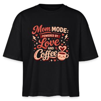 Mom Mode Kaffeeliebe - Stanley/Stella Frauen Boxy Bio-T-Shirt Nova - Schwarz - Vorne - Anna (173cm)