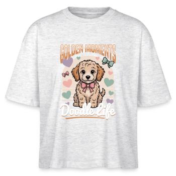 Goldendoodle Dog Breed - Stanley/Stella Nova Women’s Boxy Organic T-Shirt - heather white - Front - Anna (173cm)