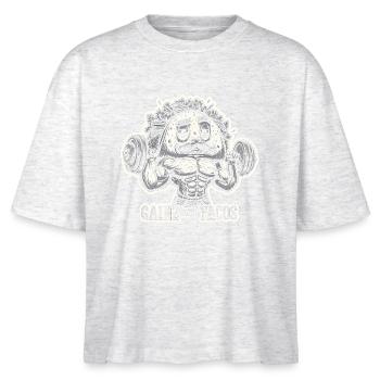 Gains and Tacos Avocado - Stanley/Stella Frauen Boxy Bio-T-Shirt Nova - Weiß meliert - Vorne - Anna (173cm)