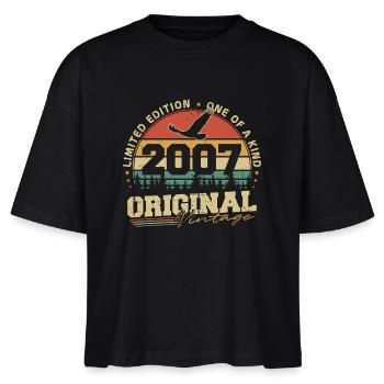 Original 2007 Jahrgang Vintage Geburtstag Retro - Stanley/Stella Frauen Boxy Bio-T-Shirt Nova - Schwarz - Vorne - Anna (173cm)
