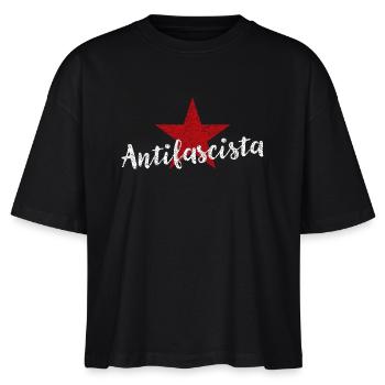 Antifasciste - T-shirt bio NOVA Stanley/Stella Femme - noir - Devant - Anna (173cm)