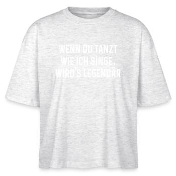Festival Spruch Tanzen - Stanley/Stella Frauen Boxy Bio-T-Shirt Nova - Weiß meliert - Vorne - Anna (173cm)