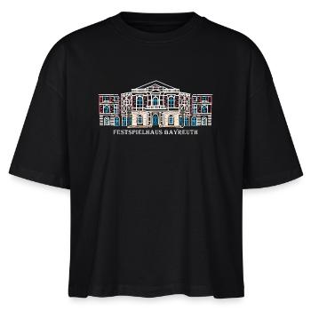 Kultiges Festspielhaus Bayreuth, Bayern - Stanley/Stella Frauen Boxy Bio-T-Shirt Nova - Schwarz - Vorne - Anna (173cm)
