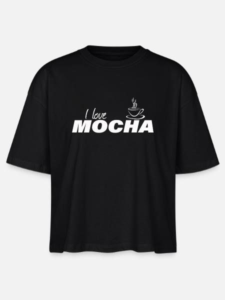 I LOVE MOCHA - Stanley/Stella Frauen Boxy Bio-T-Shirt Nova - Schwarz