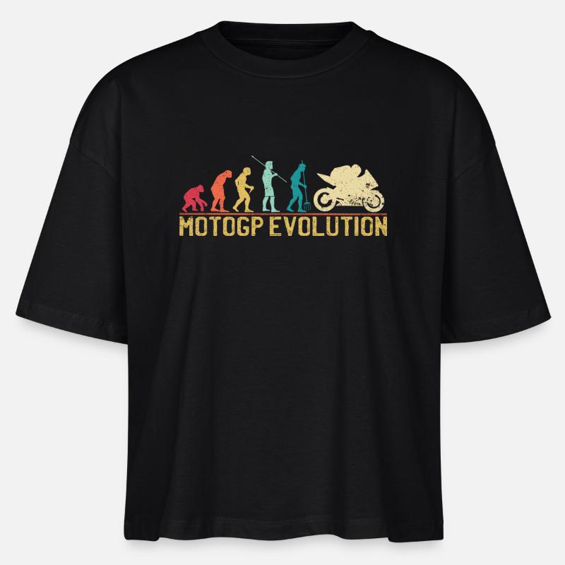 Motocross Evolution Silhouette Design - Stanley/Stella Nova Women’s Boxy Organic T-Shirt - black