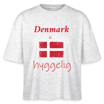 Hygelige Denmark Flag Illustration - Stanley/Stella Frauen Boxy Bio-T-Shirt Nova - Weiß meliert - Vorne - Anna (173cm)