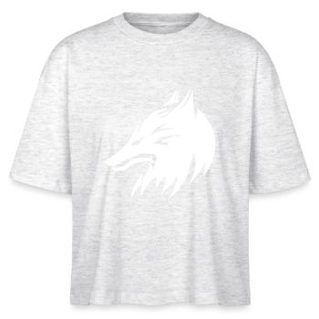 Wolf Head Portrait Tattoo Style - Stanley/Stella Nova Women’s Boxy Organic T-Shirt - heather white - Front - Anna (173cm)