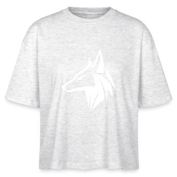 Noble Wolf Head Portrait Tattoo Style - Stanley/Stella Nova Women’s Boxy Organic T-Shirt - heather white - Front - Anna (173cm)