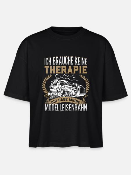 Modelleisenbahn Therapie - Stanley/Stella Frauen Boxy Bio-T-Shirt Nova - Schwarz