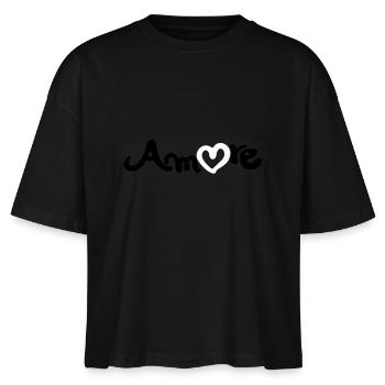 amore - Stanley/Stella Frauen Boxy Bio-T-Shirt Nova - Schwarz - Vorne - Anna (173cm)