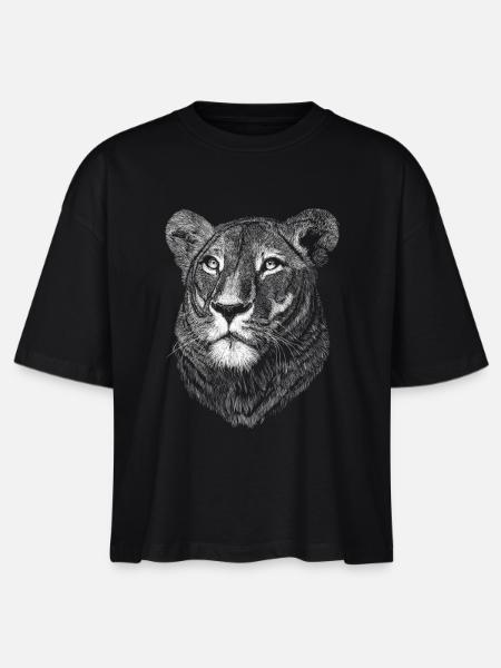 Löwin - Stanley/Stella Frauen Boxy Bio-T-Shirt Nova - Schwarz